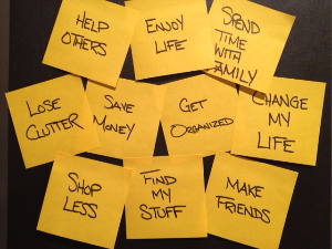 New Years Resolution sticky notes